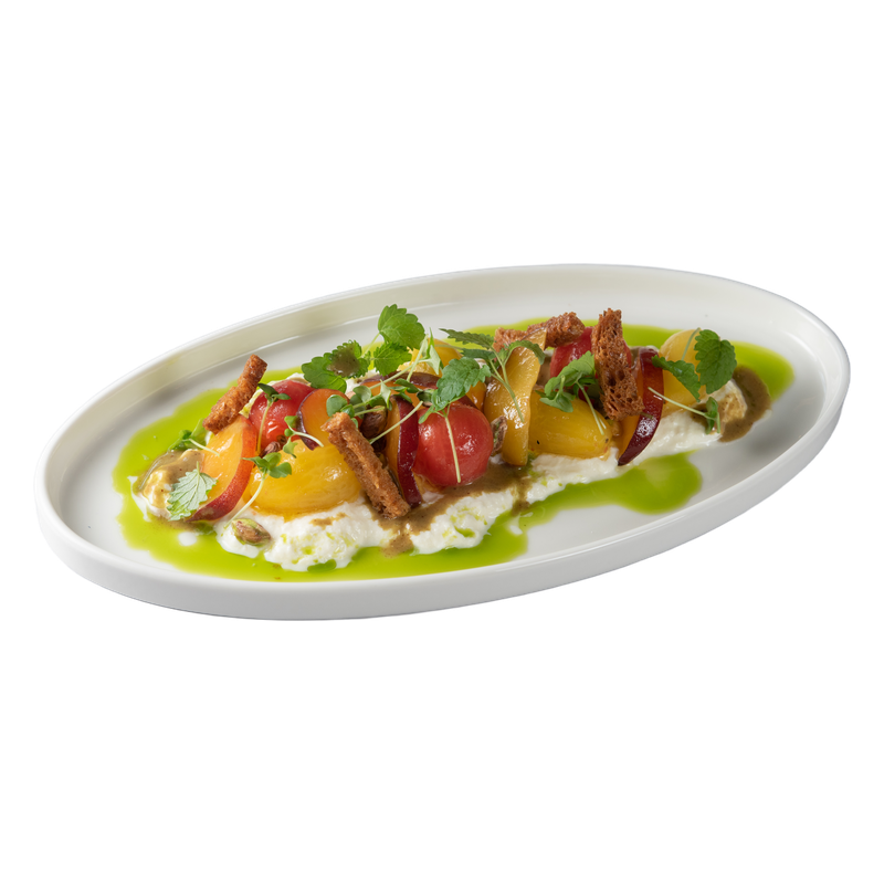 Salat aus feuergegrillten Tomaten